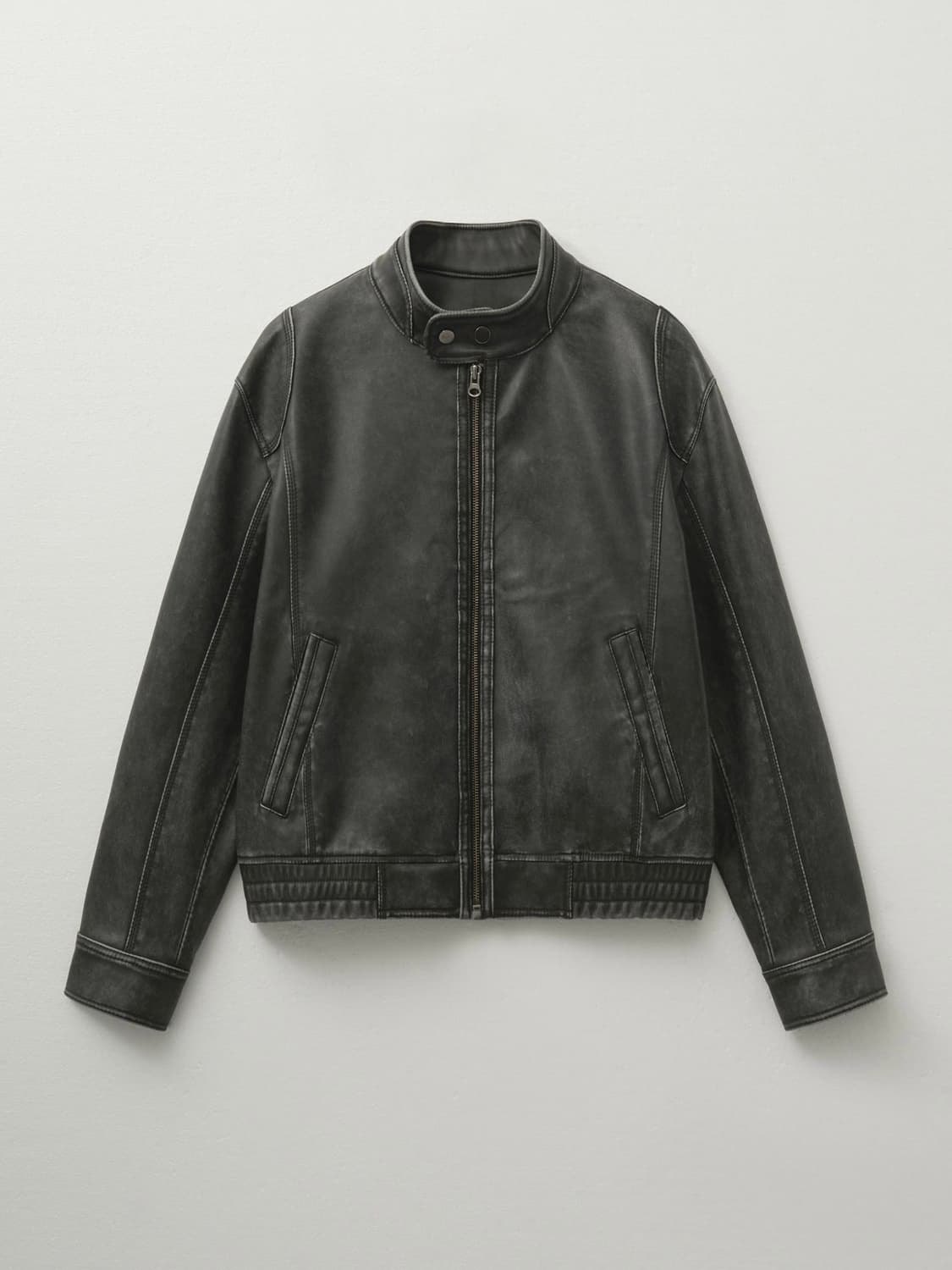 워시드 레더 블루종 점퍼 상품이미지1