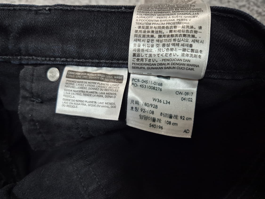 리바이스 남성 블랙진 511 W36xL34 상품이미지6