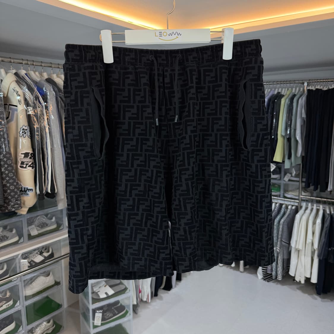 [리오브] 펜디 FF 풀 모티프 코튼 피케 버뮤다 반바지 상품이미지1