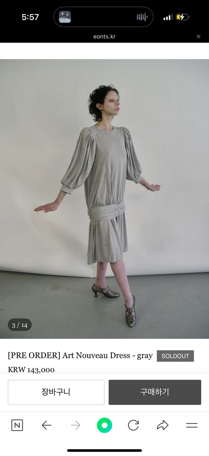 에옹쓰 아르누보 드레스 gray  상품이미지3