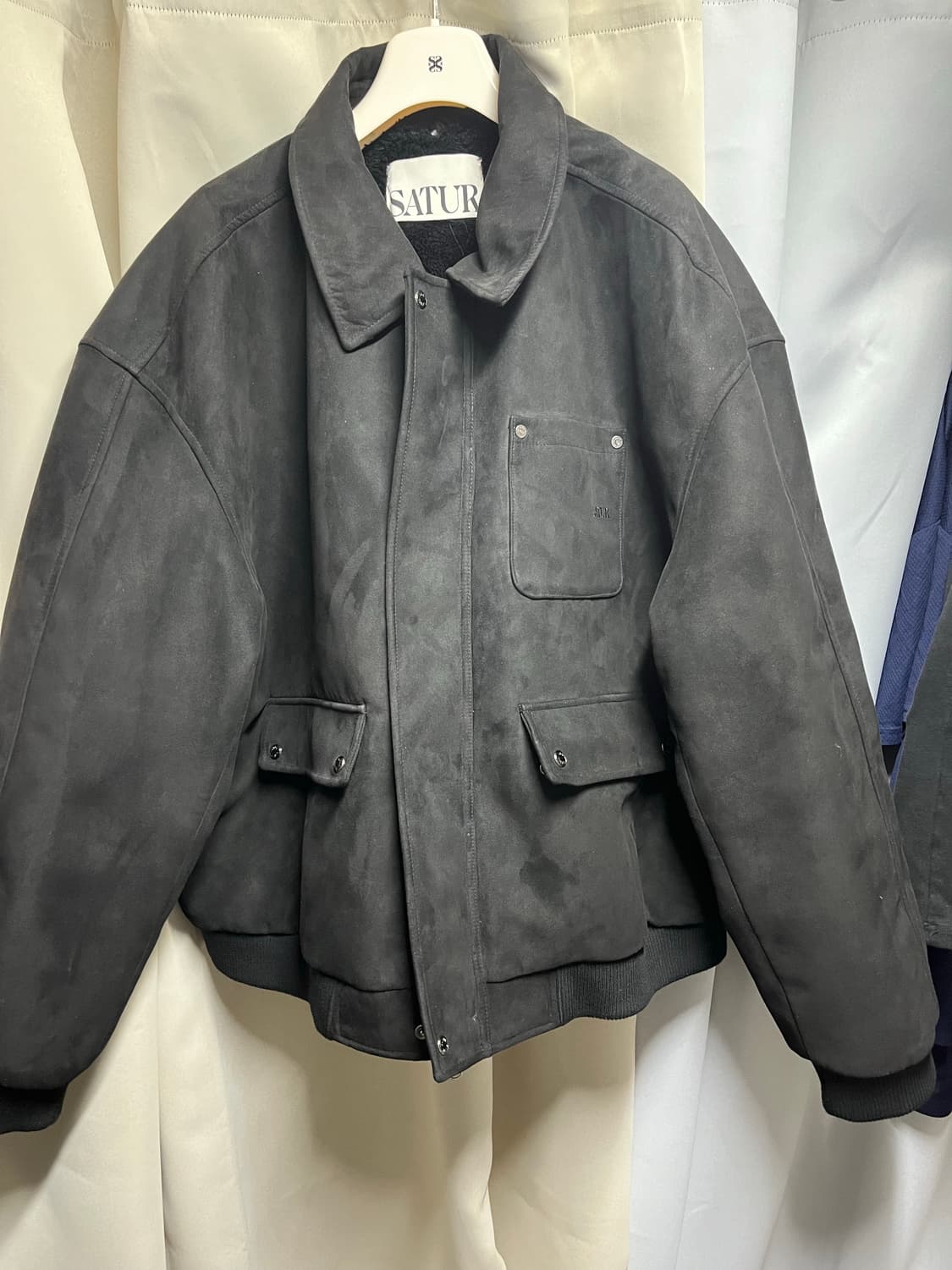 세터 신세틱 스웨이드 블루종 점퍼 블랙 상품이미지2