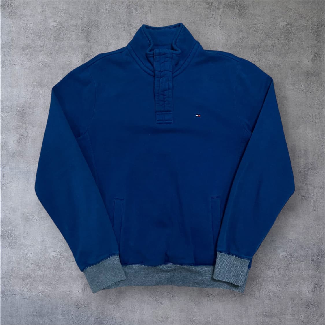 타미힐피거 스몰 로고 하프 집업 블루 맨투맨 상품이미지1