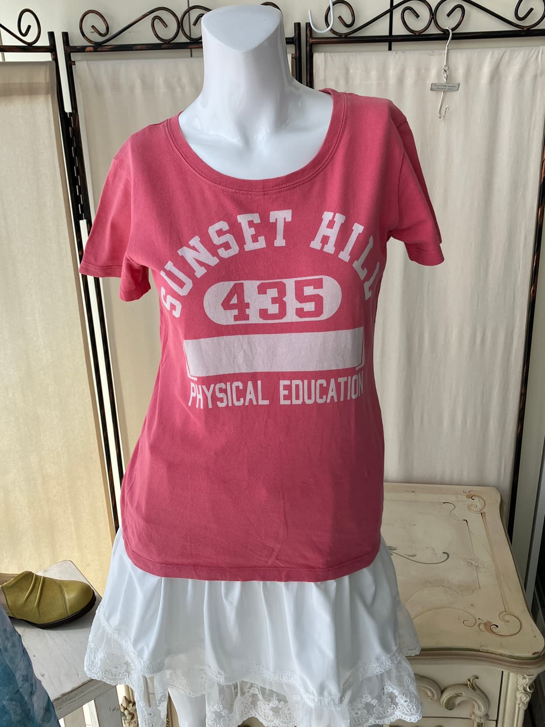 핑크 챔피언 반팔 1286 모리걸 일본빈티지 상품이미지1