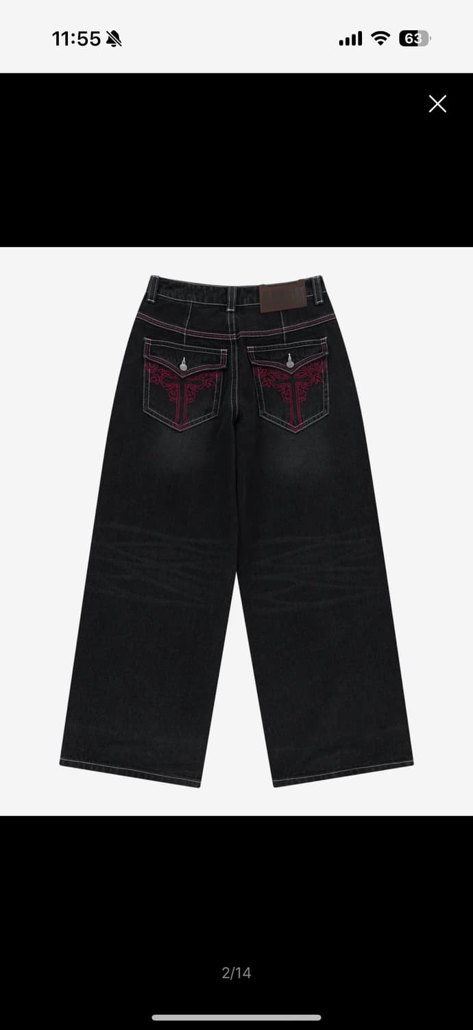 아캄 CROS2 washed denim pants black  상품이미지1