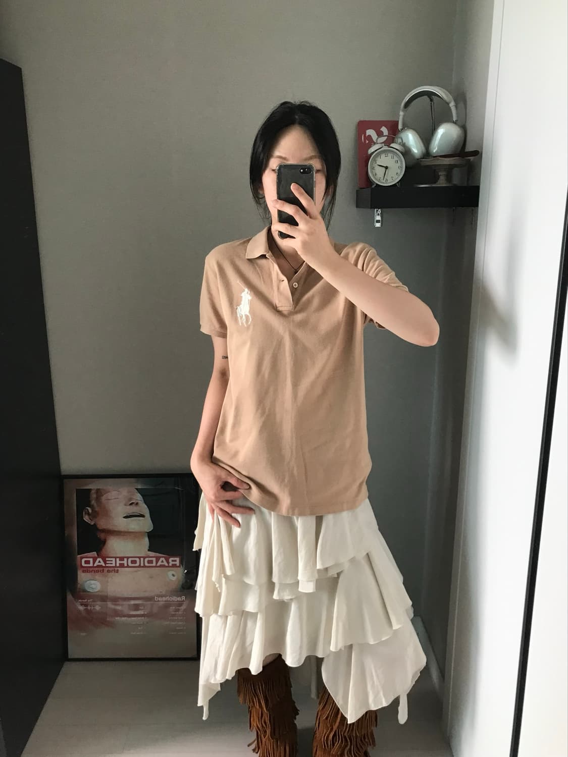 폴로 랄프로렌 빅포니로고 베이지 카라티 상품이미지1
