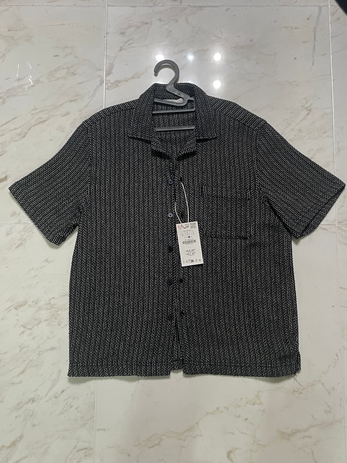 ZARA 남성 셔츠 L 네이비/화이트 새상품 (us uk 한정) 상품이미지2