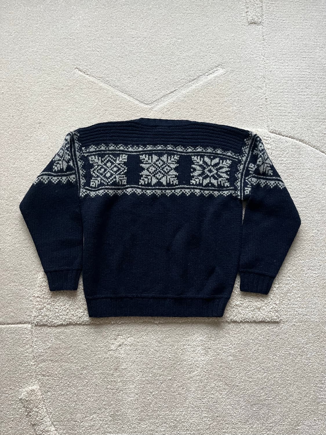 90s 엘엘빈 노르딕 스노우플레이크 100% 울 니트 스웨터 (105) 상품이미지7