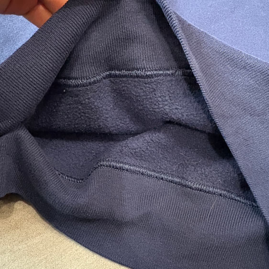 90년대 미국 생산 러셀 블랭크 썬 페이딩 네이비 스웻셔츠  상품이미지9