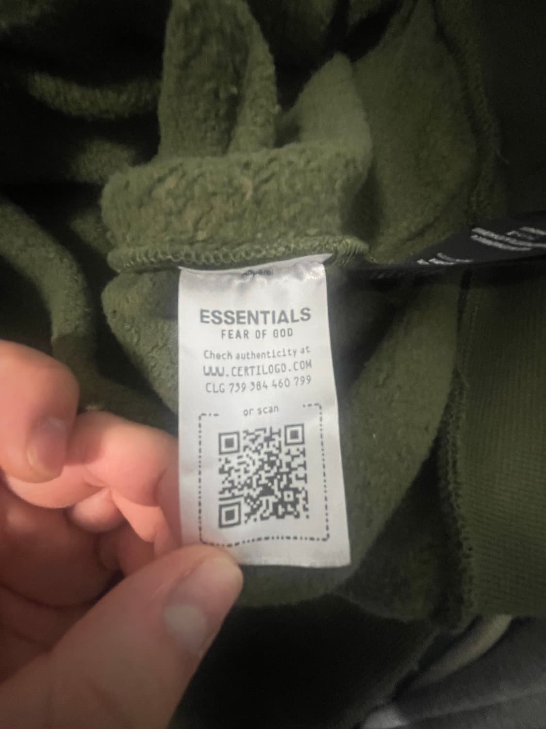 (새상품 L) 피어오브갓 에센셜 플리스 후드 밀리터리 상품이미지7