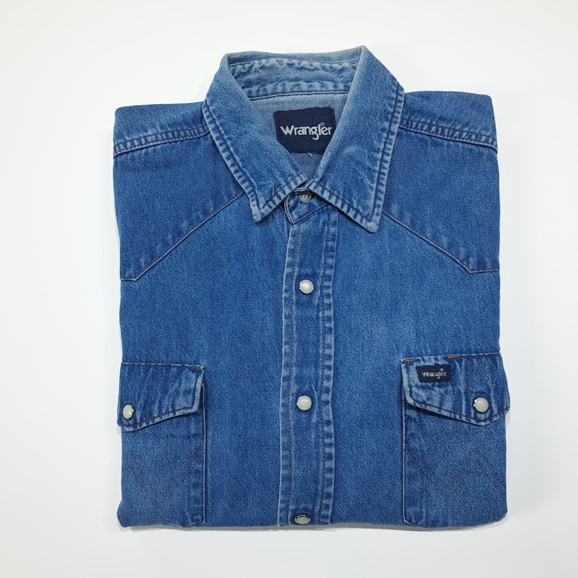 CL395 XL 랭글러 90s 데님 펄스냅 웨스턴 인디고 셔츠 남방 상품이미지6