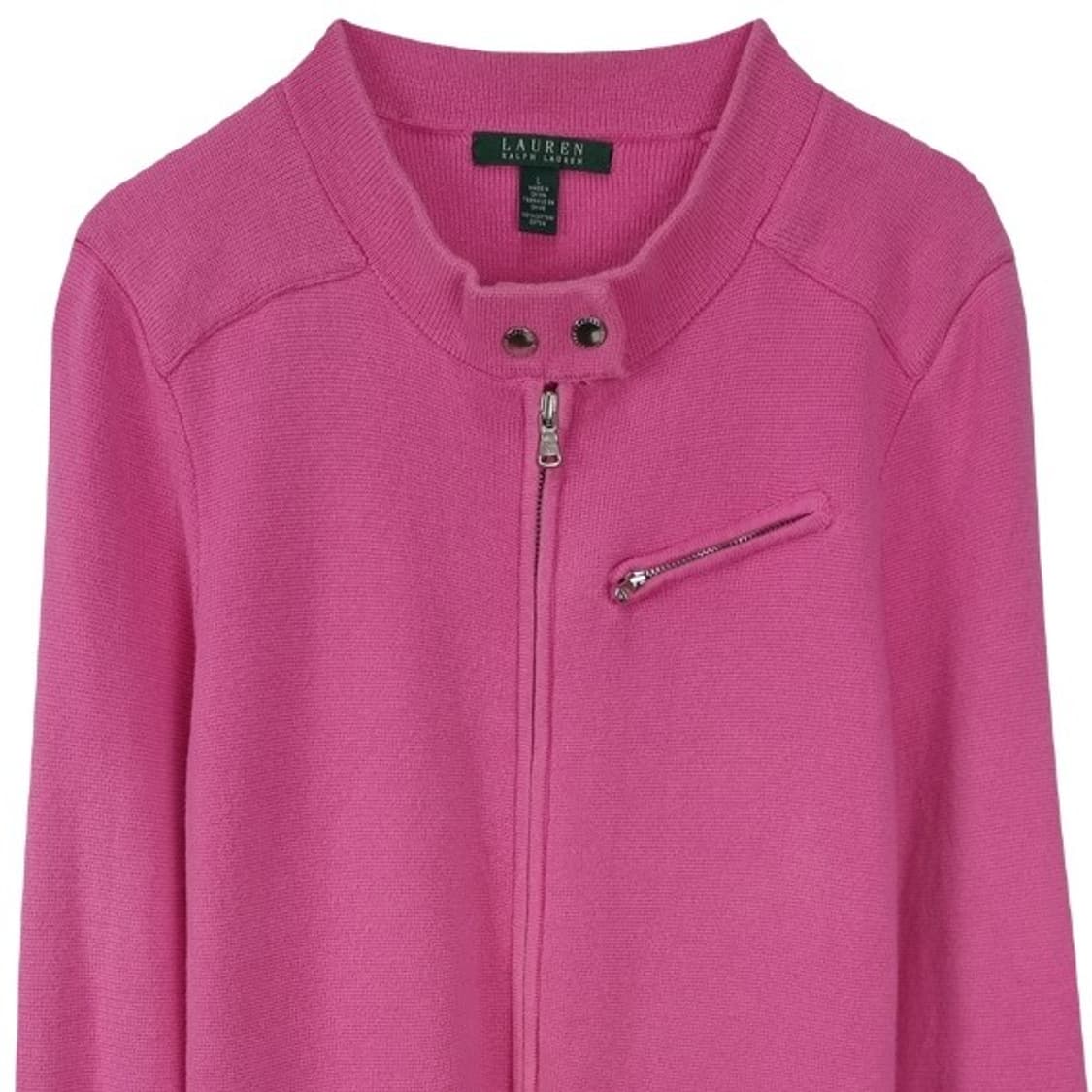 폴로 랄프로렌 니트 집업 바이커 가디건 핑크 M16410 상품이미지4