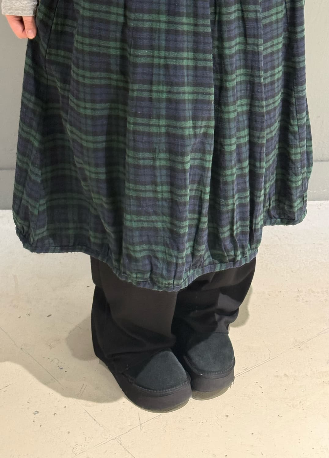 check pattern balloon-fit midi skirt  상품이미지5