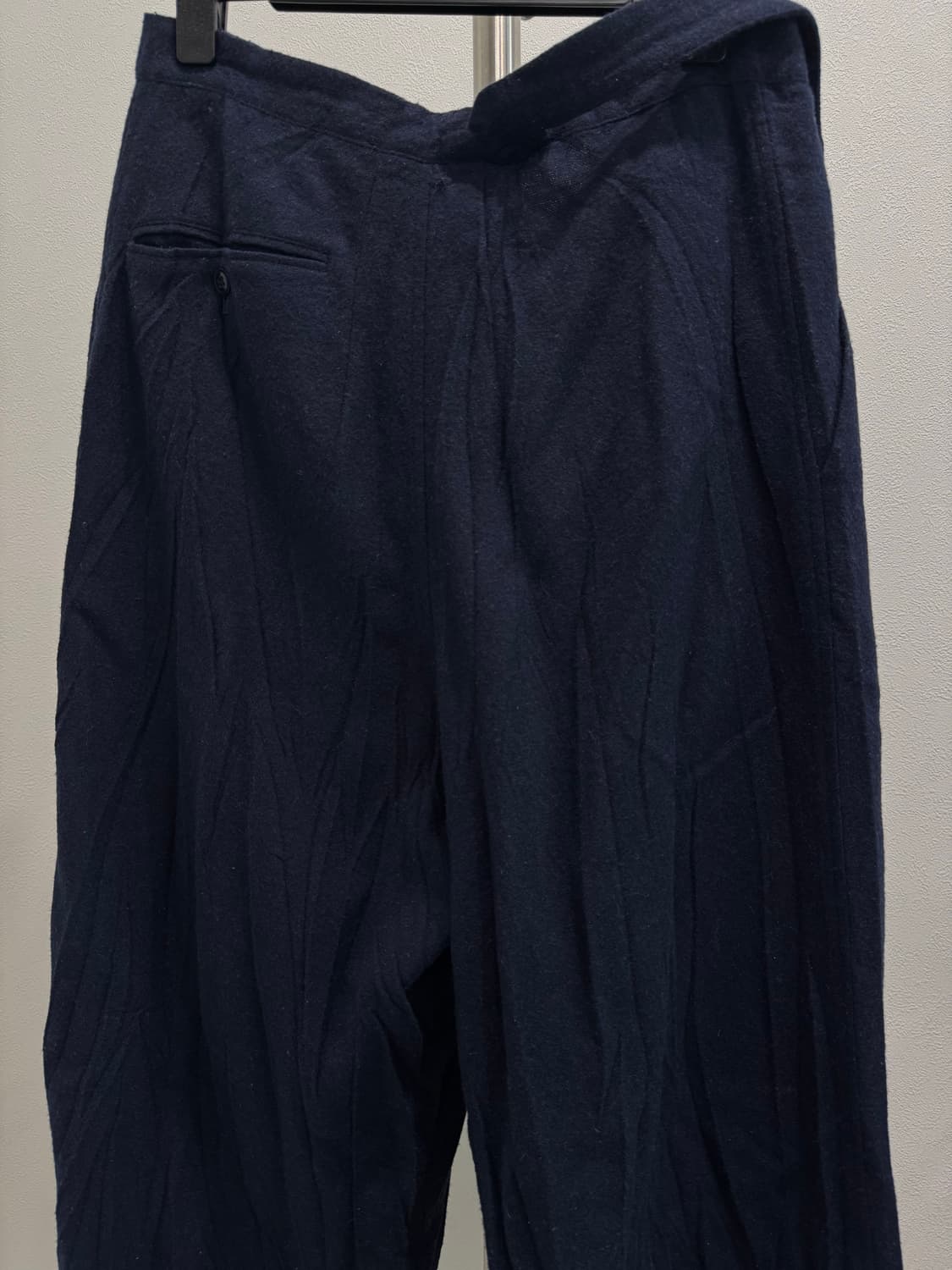 요지야마모토 18aw 보일드 크링클 울 와이드 서스펜더 트라우저 상품이미지6