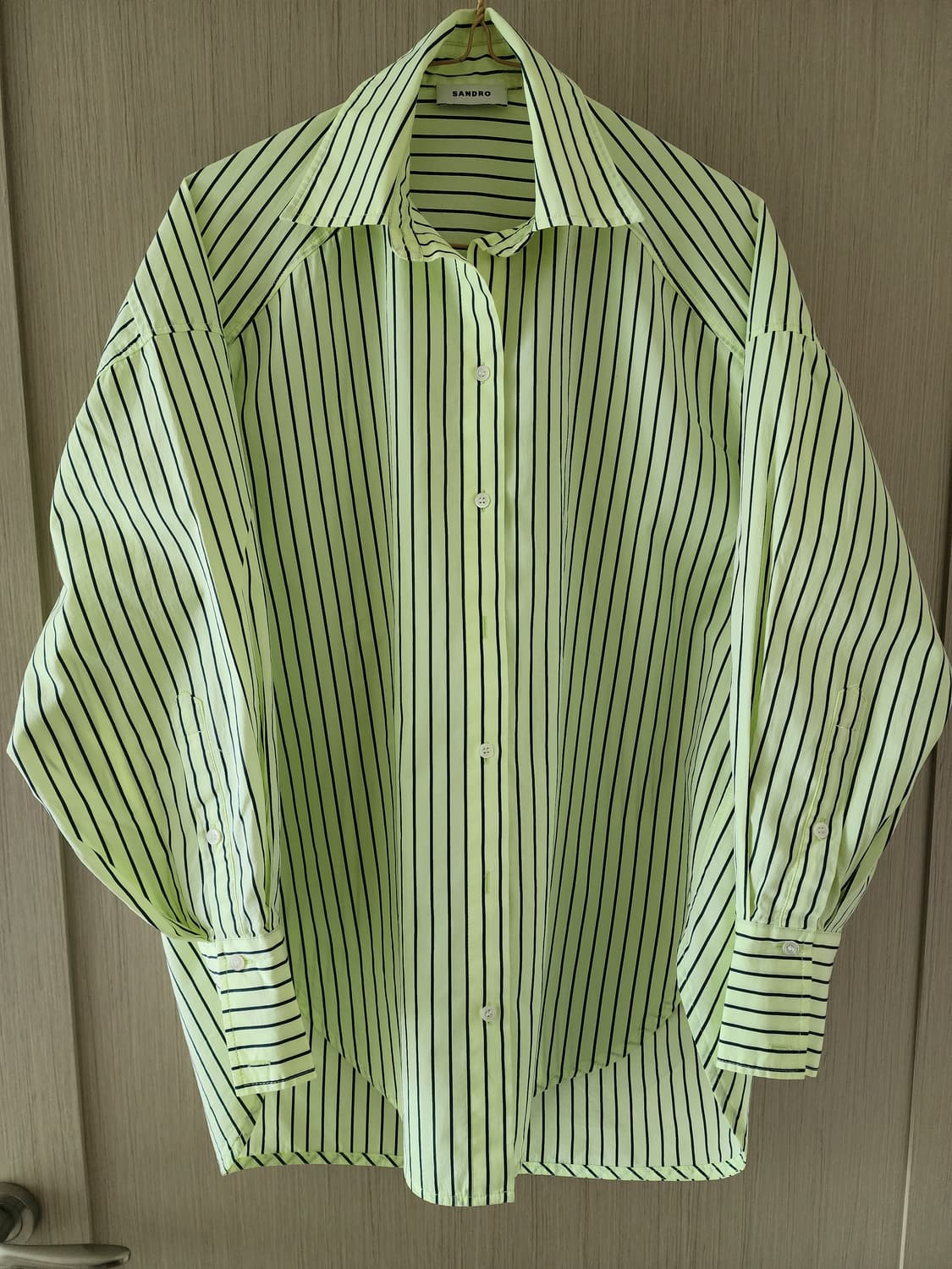 Sandro 스트라이프 셔츠 라임  상품이미지1
