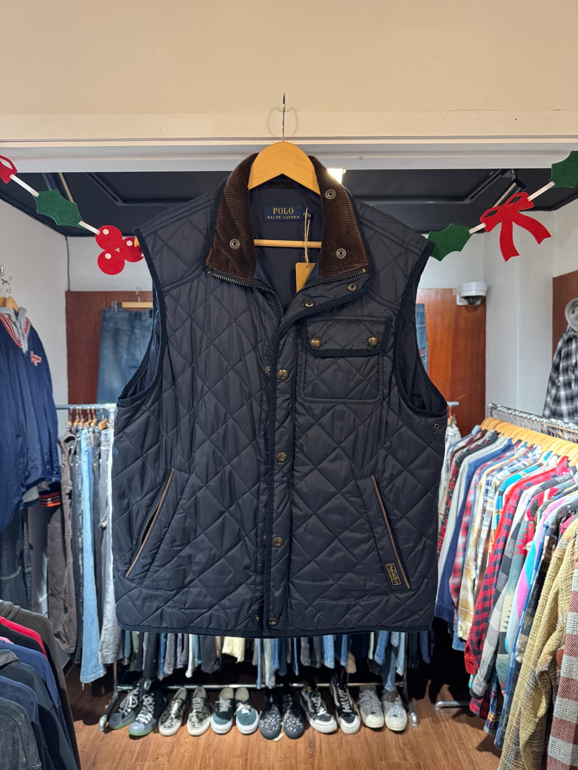 폴로랄프로렌 퀼팅 베스트 네이비 M 상품이미지1