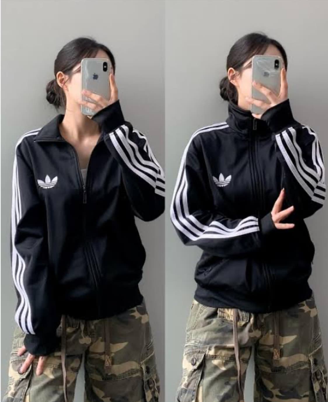 [새상품] 아디다스 빅로고 불꽃마크 파이어버드 트랙탑 검정색 져지 상품이미지1