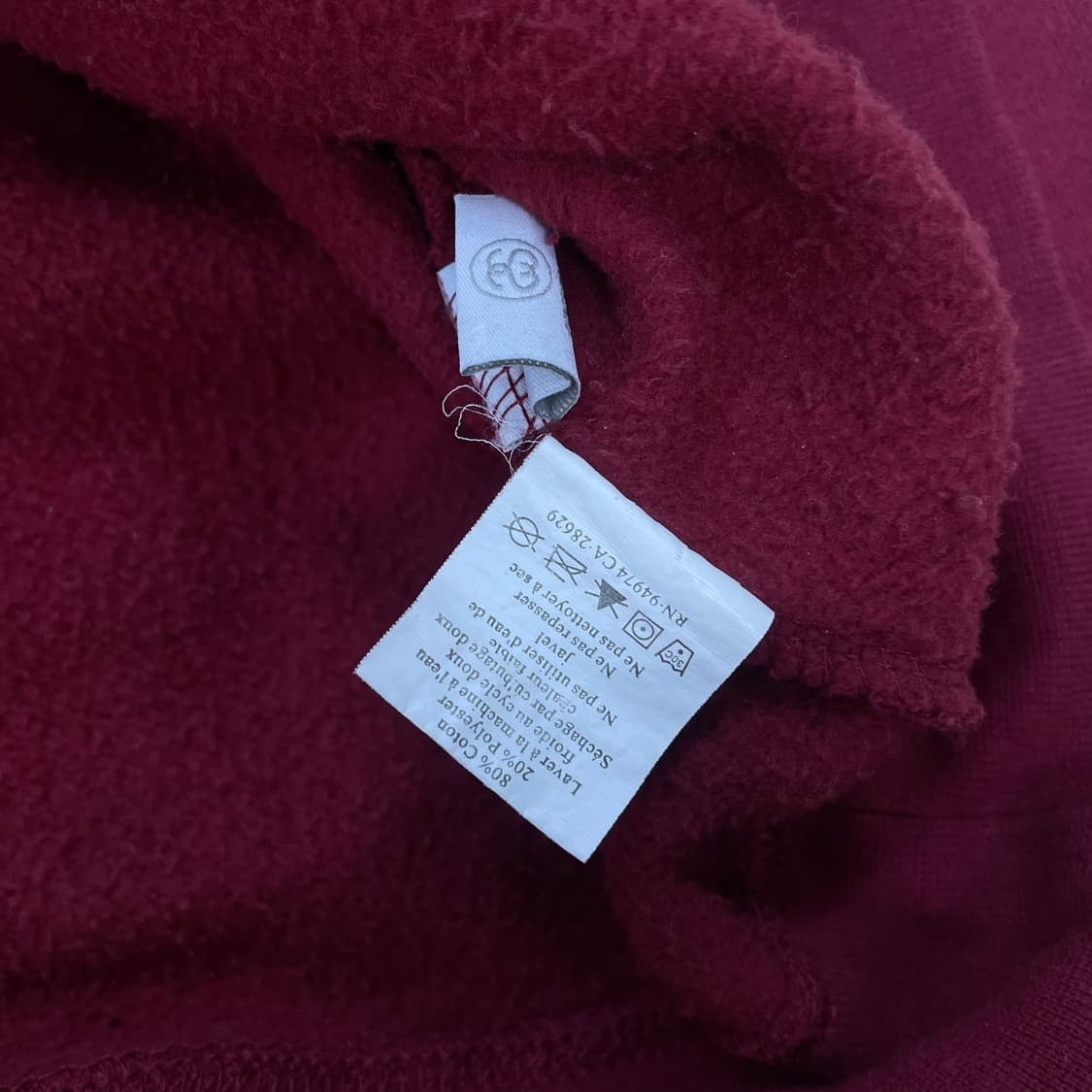 스투시 Stussy 스탁 로고 맨투맨 레드 버건디 상품이미지5