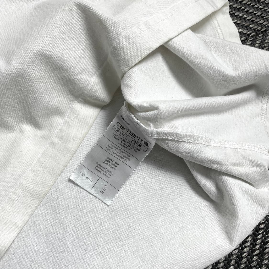 칼하트 루즈핏 워크웨어 로고 포켓 반팔 티셔츠 화이트 y 4850 상품이미지6