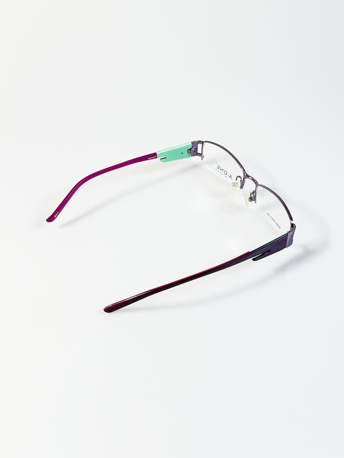 A.ONE 반무테 스퀘어 퍼플 메탈 프레임 빈티지 안경 상품이미지4