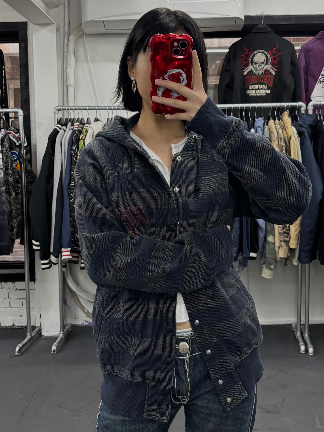 히스테릭 글래머 스트라이프 후드 자켓 상품이미지2