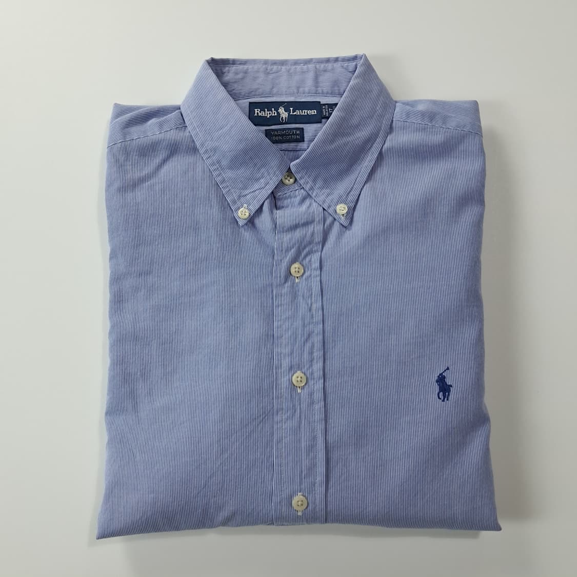 CK323 XL 폴로 90s 블루 핀스트라이프 셔츠 남방 상품이미지7