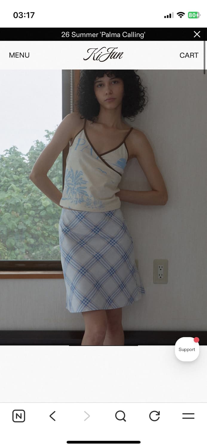 기준 kijun essential check skirt 상품이미지1