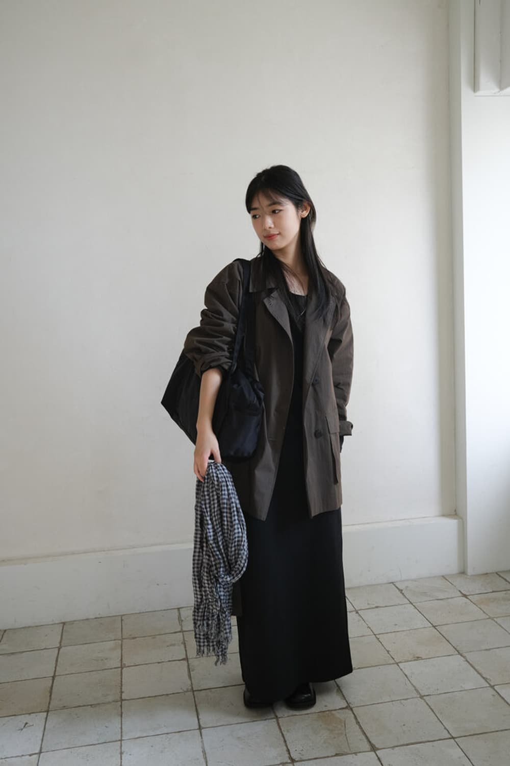 gingham check long scarf 상품이미지2