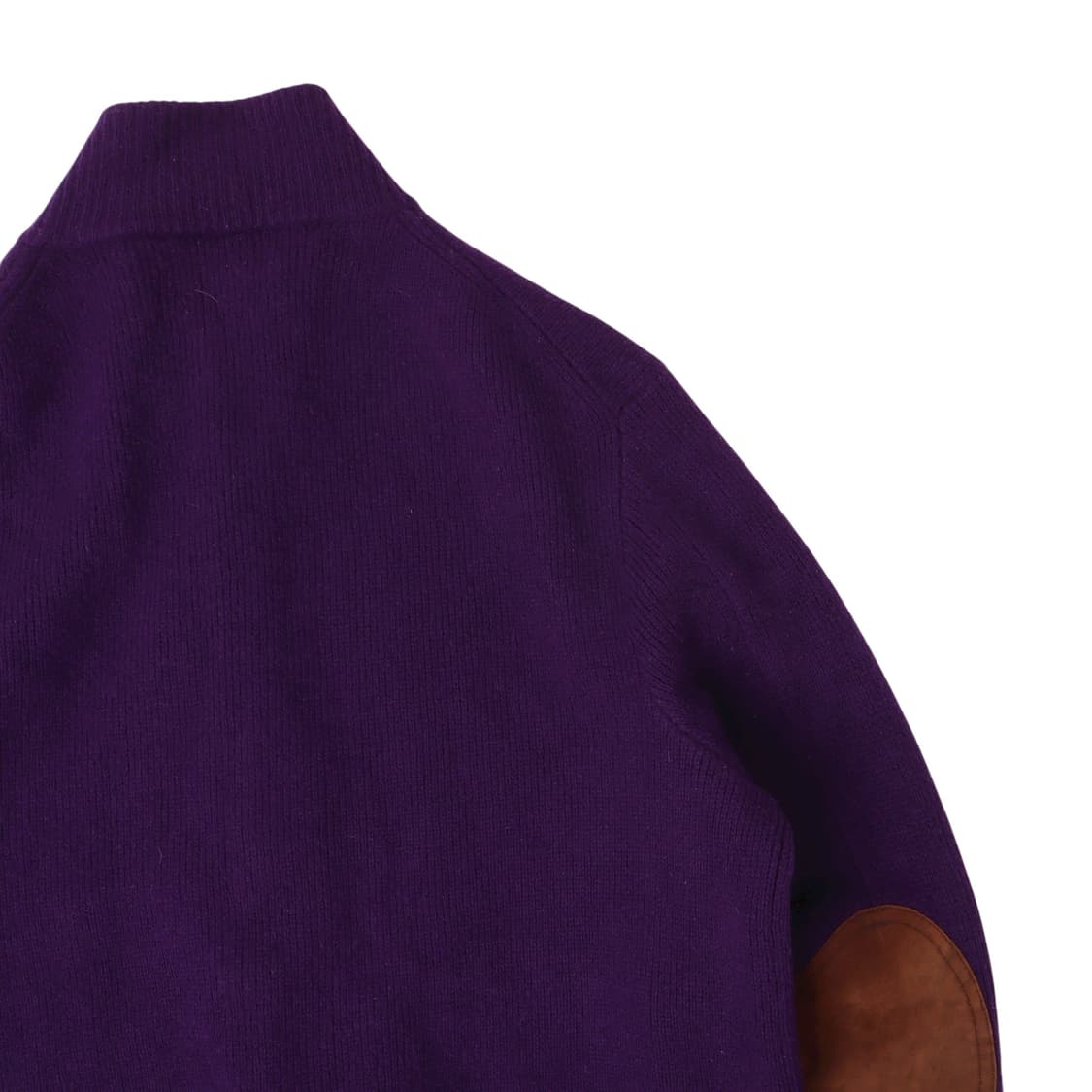 폴로랄프로렌 퍼플 엘보우패치 램스울 집업 가디건 상품이미지6