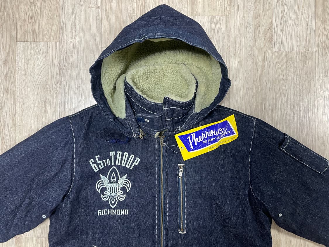 100) 페로우즈 미군 데님 양털 후드자켓(새제품)RRL&LVC&폴로 상품이미지6