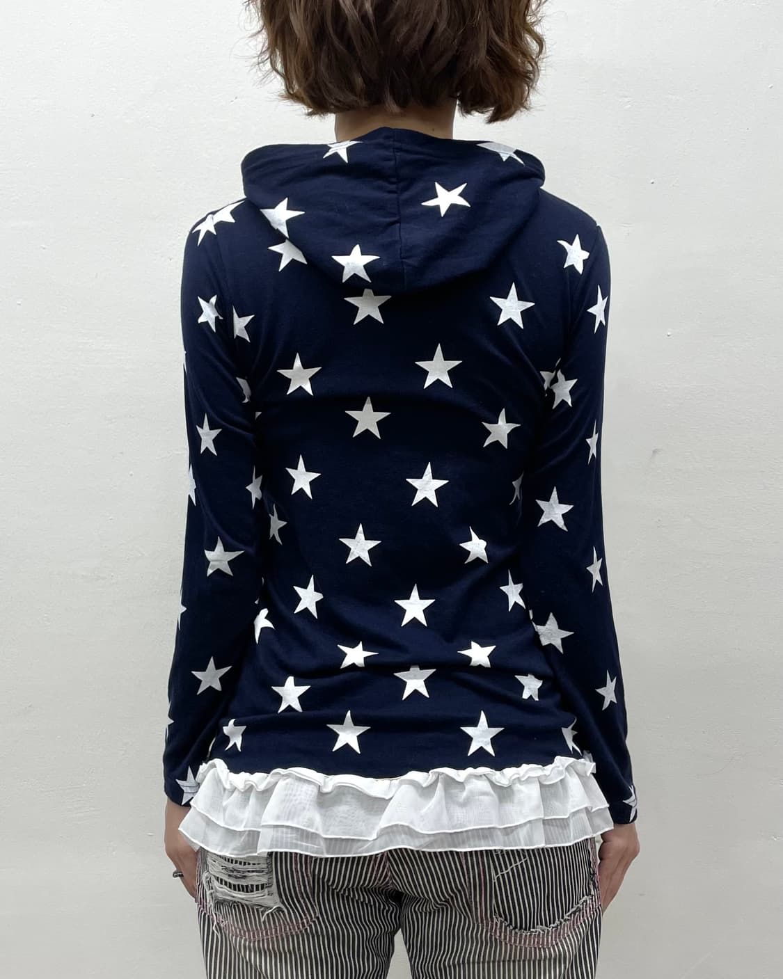 Star Navy lace hoodie 상품이미지3