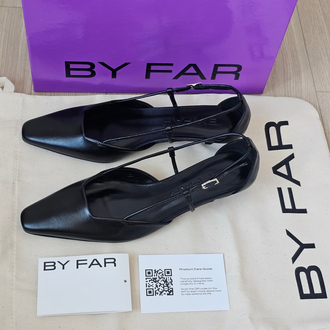 230 새제품) ByFar 바이파 프랑신 크리즈드 레더 구두 포인티드토 상품이미지4