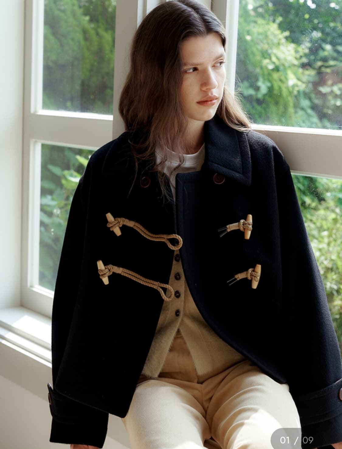 앳코너(a.t.corner)더블 토글 숏 코트 블랙 상품이미지1