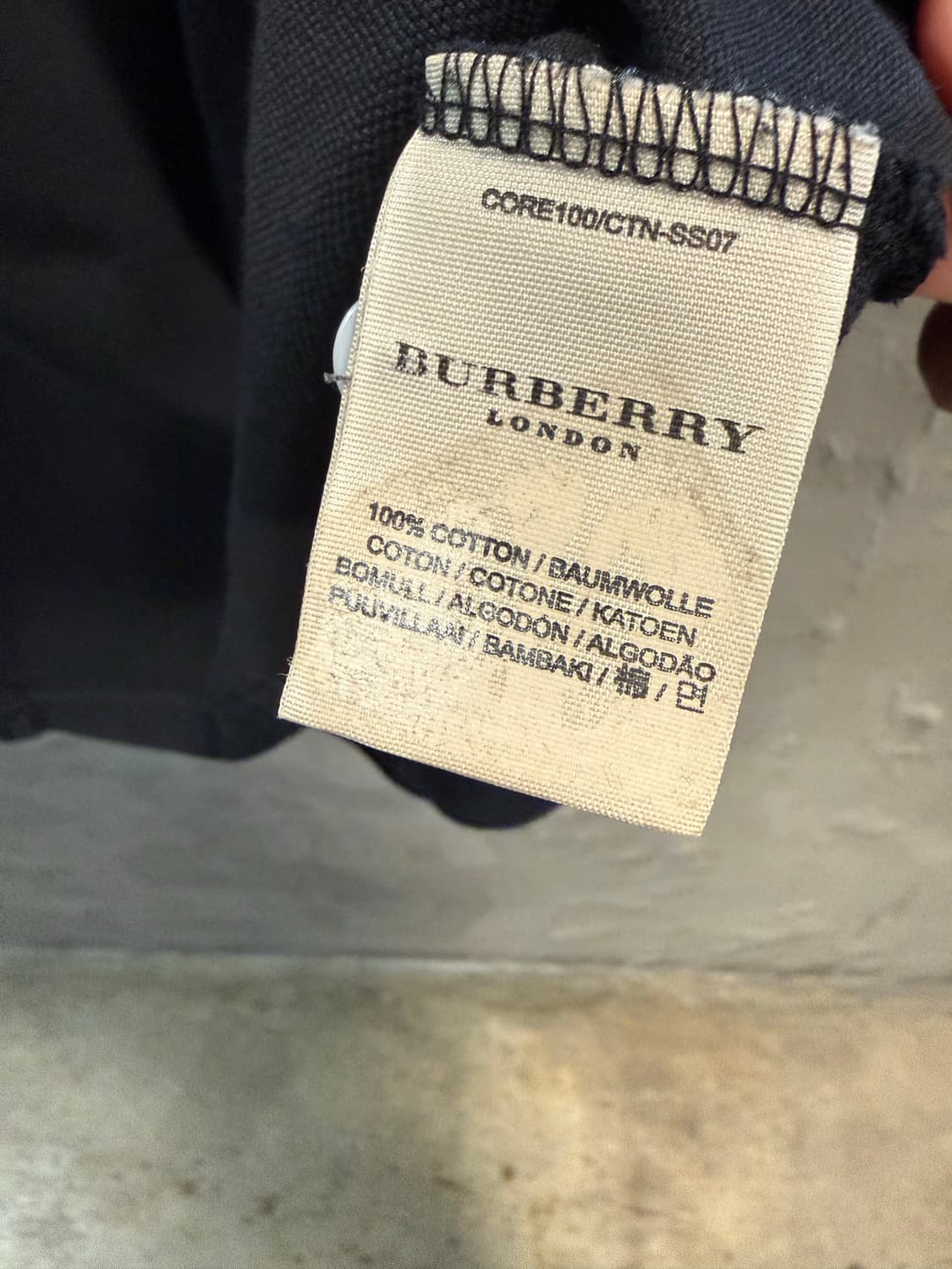 M 버버리 BURBERRY 런던 노바체크 카라 반팔 폴로 블랙 상품이미지6