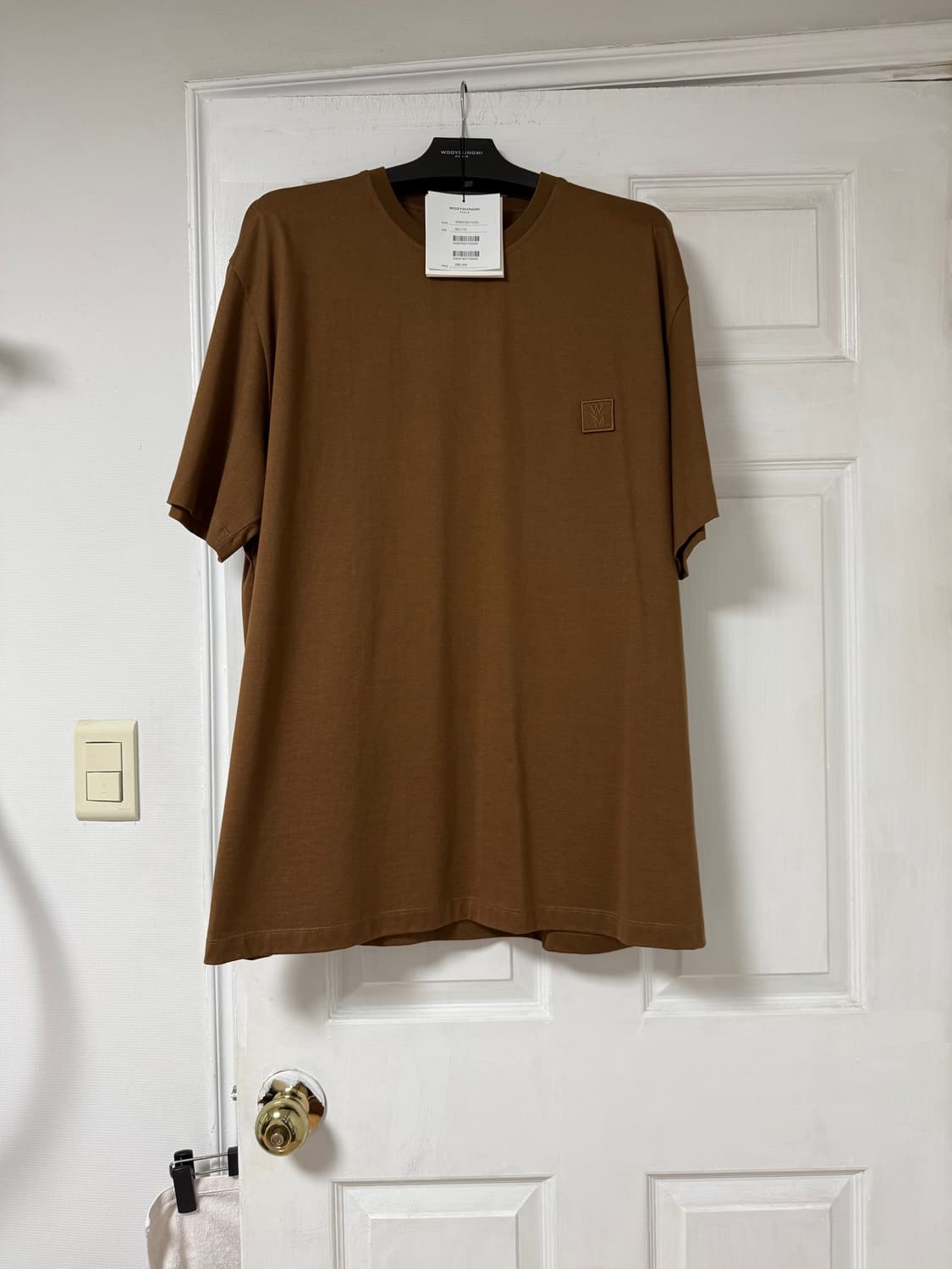 (52) 25w 우영미 브라운 코튼 백로고 티셔츠 상품이미지2