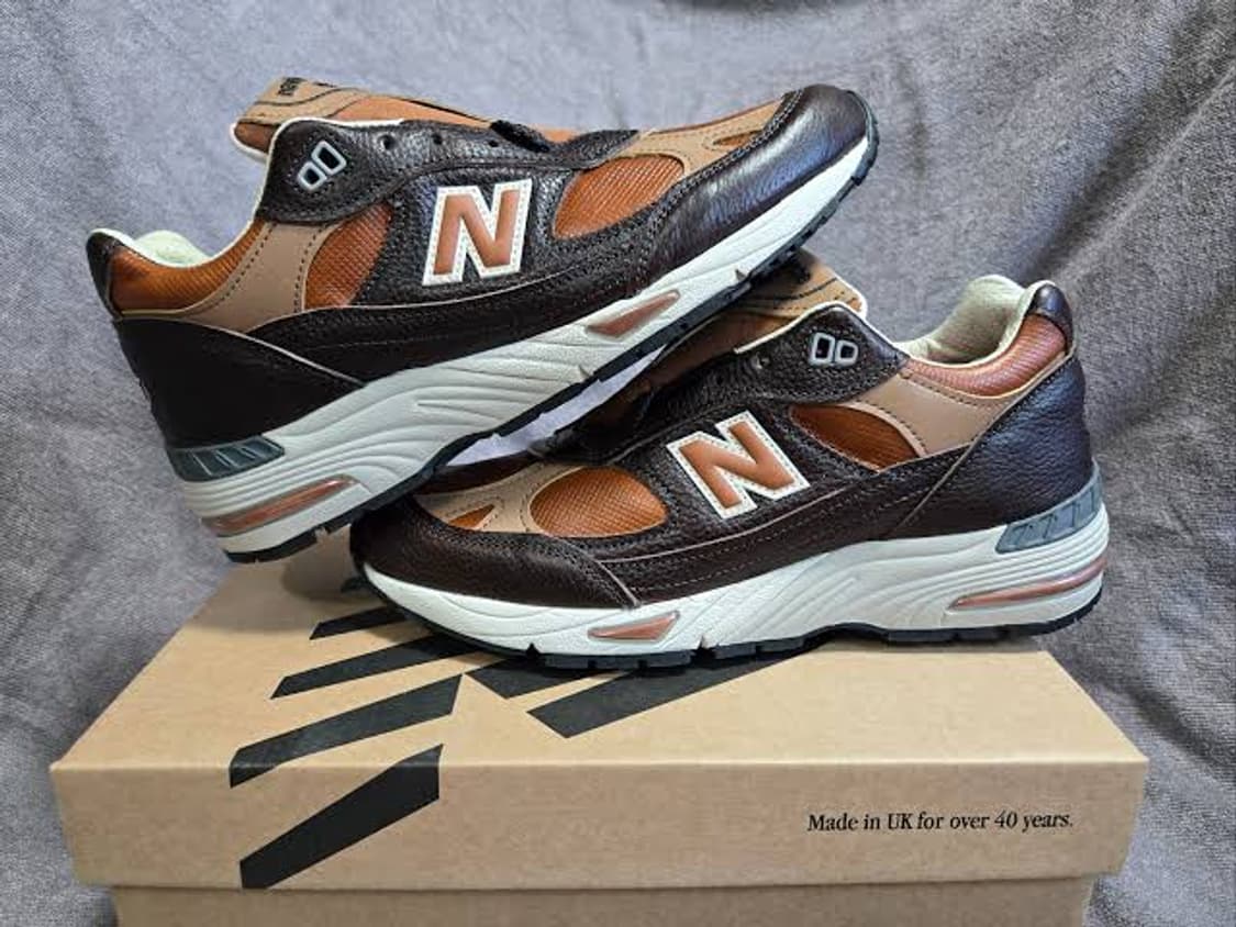 뉴발란스 991v1 메이드 인 UK 초콜릿 플럼 카라멜 카페 270 상품이미지1