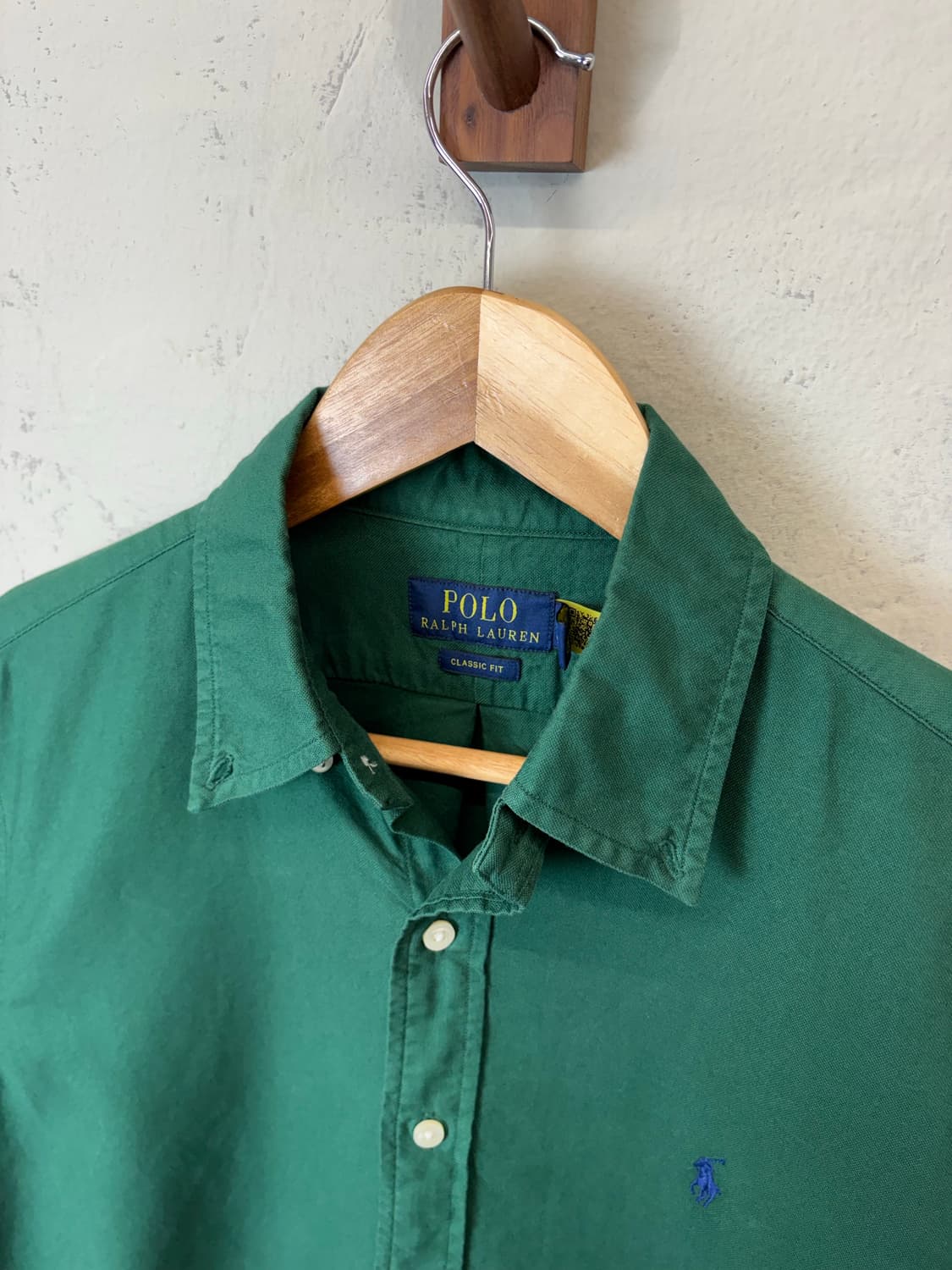 폴로랄프로렌 큐알라벨 클래식핏 그린 셔츠 상품이미지5