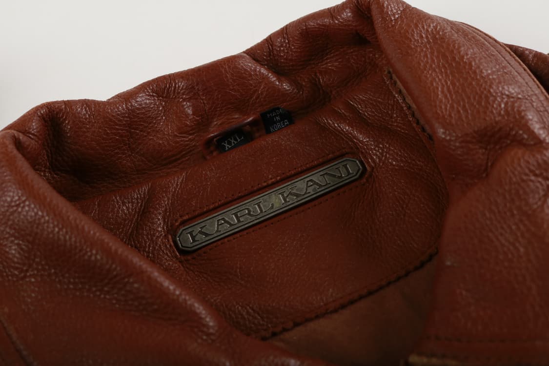 [XXL] 90's 칼카니 레더 바시티 자켓 상품이미지5