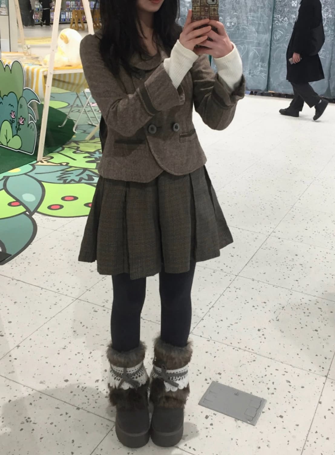 엑시즈팜 라떼갸루 더블 숏코트 리즈리사 세실맥비 상품이미지2