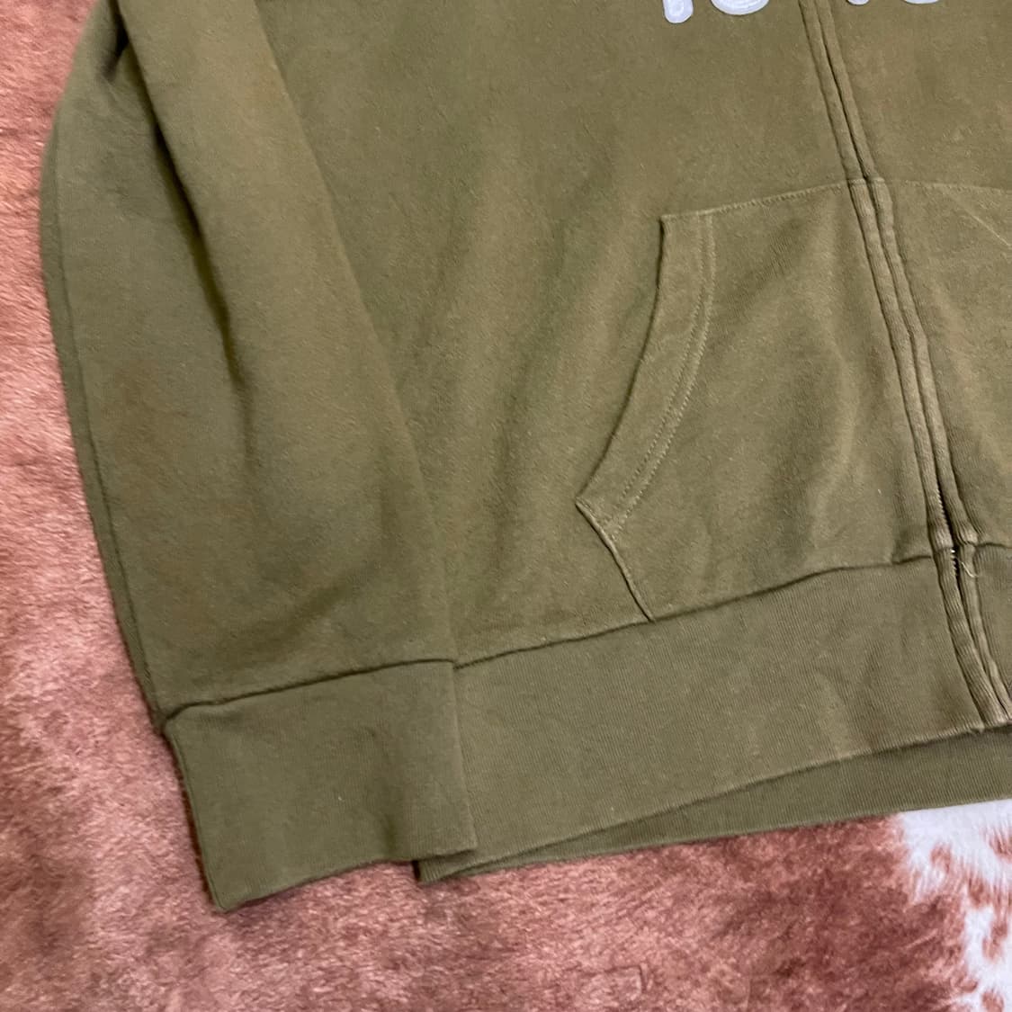 리바이스  레터링 카키 후드집업 상품이미지5