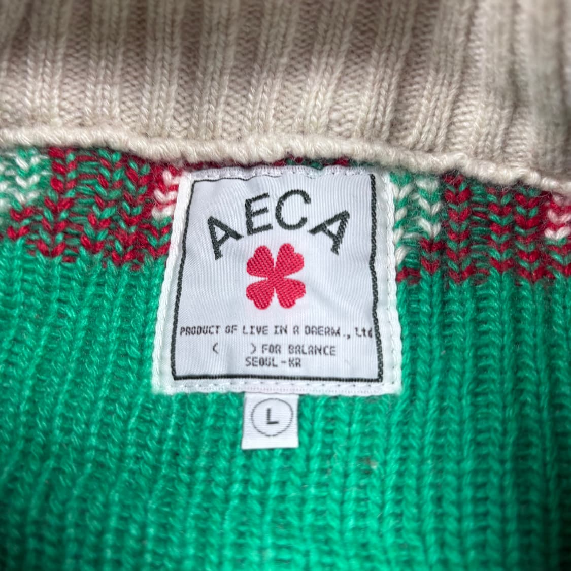 에이카 화이트 아이보리컬로 코위찬 니트 집업 상품이미지3