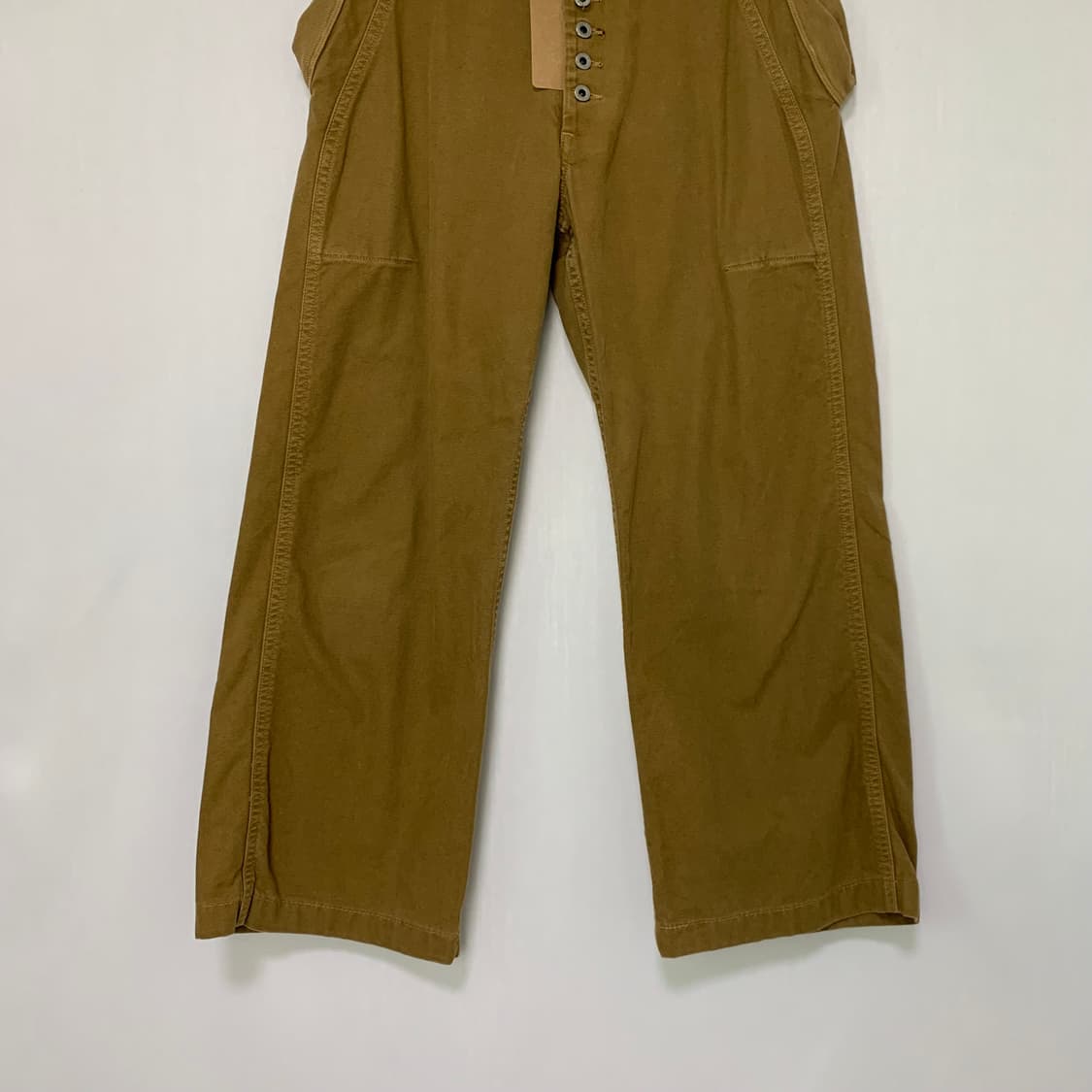 캐피탈 빈티지 와이드 스트레이트 밴딩 코튼팬츠 남녀공용 브라운 일자바지 상품이미지4