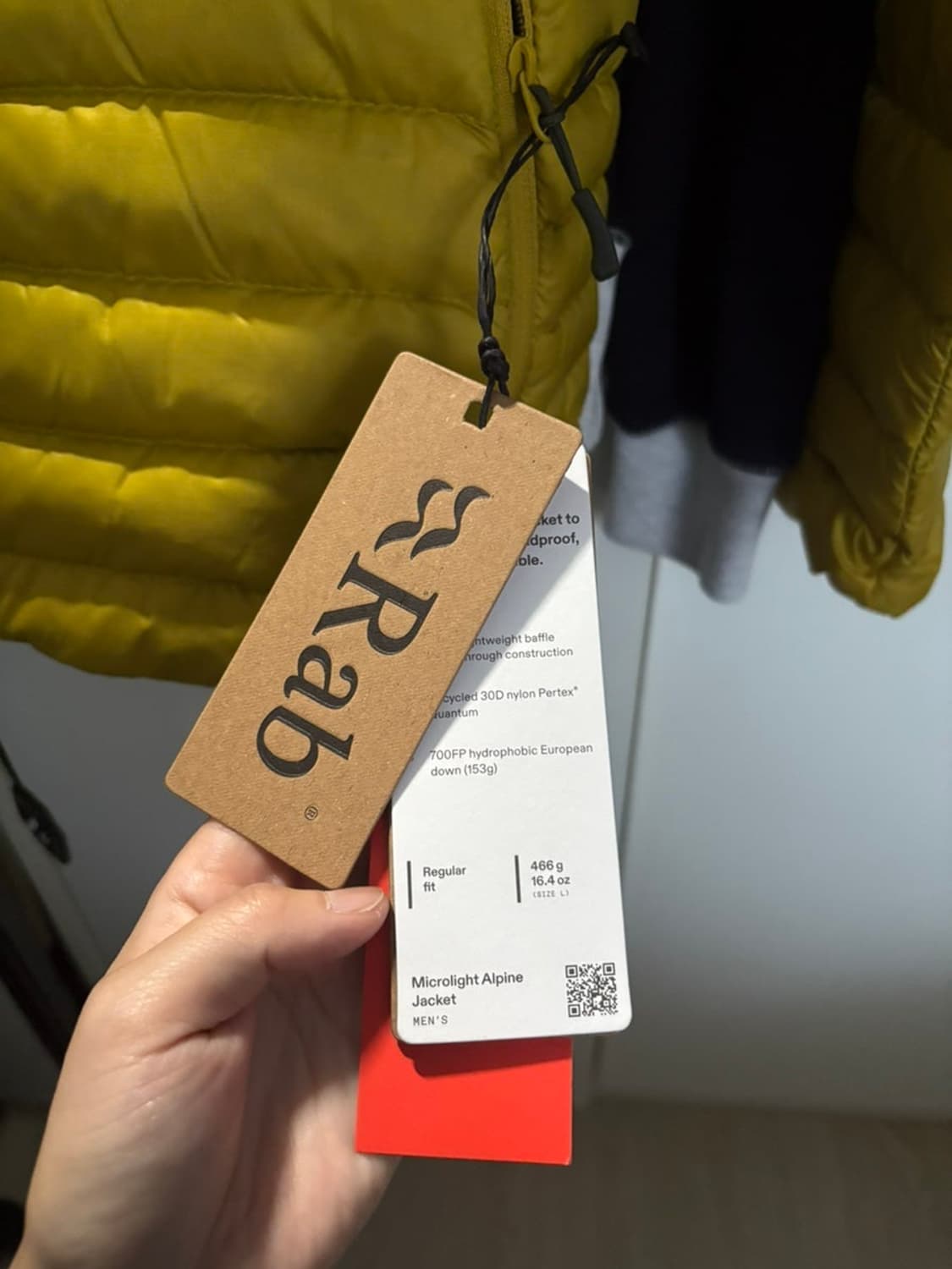 랩 마이크로라이트 알파인 경량패딩 L사이즈(105) 상품이미지3