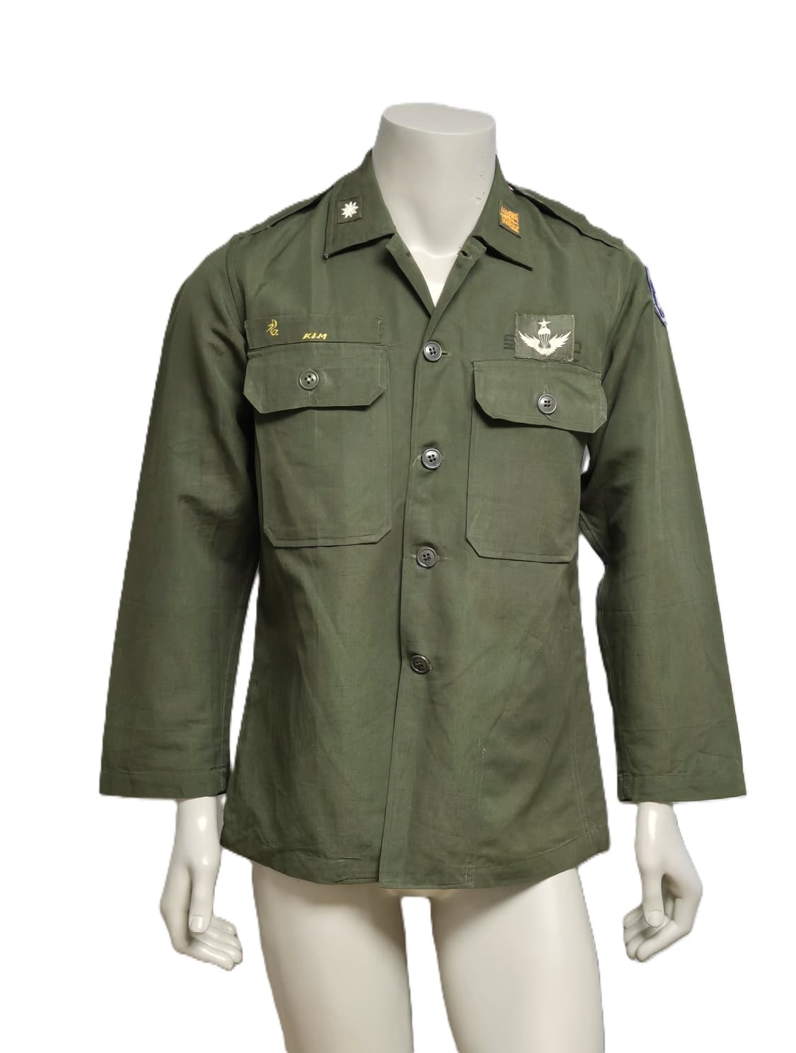 육군 구형 월남전 9사단 공병 소령 민무늬 정글복 전투복 상의 (M) 상품이미지1