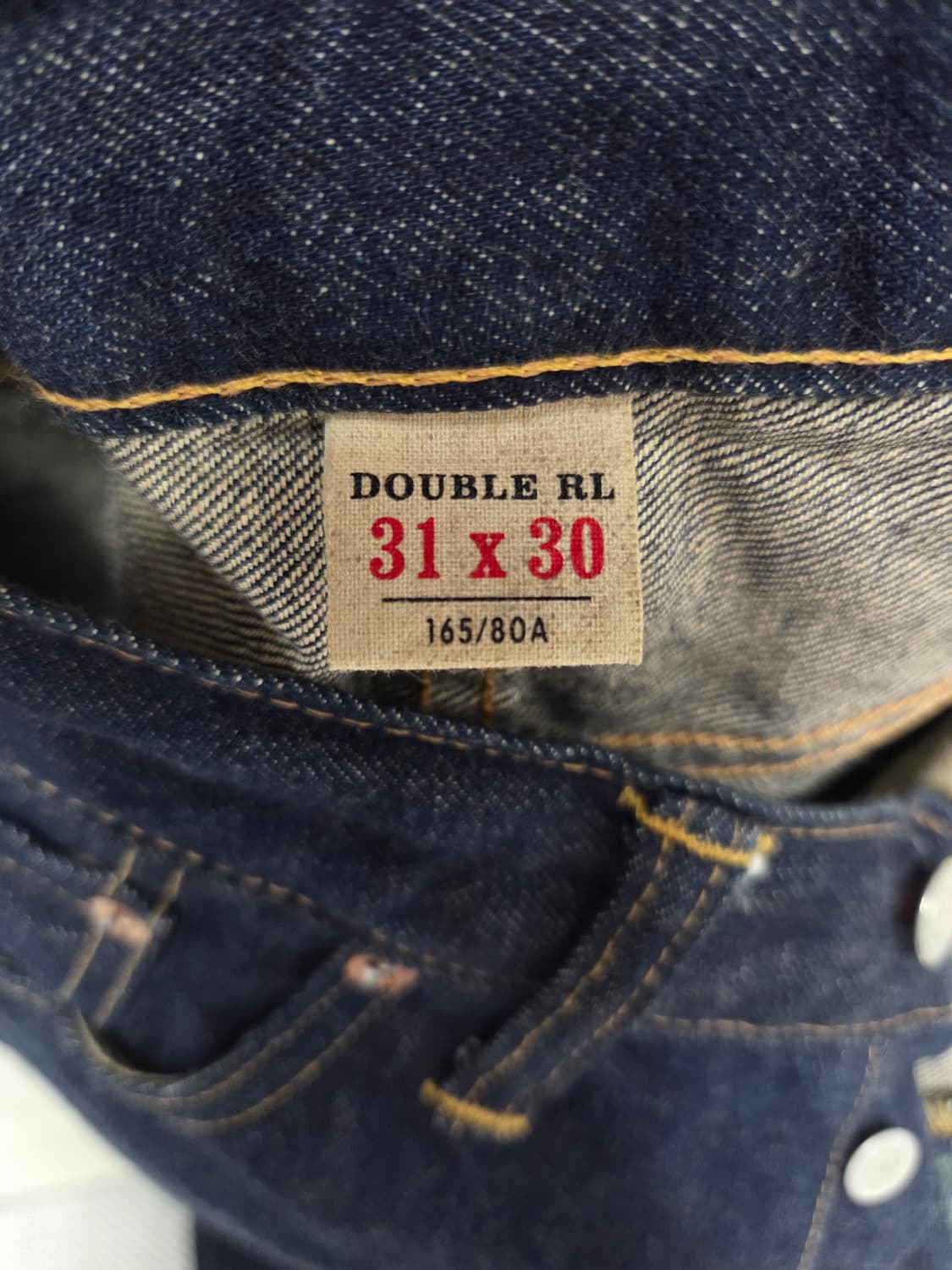 RRL 로우 스트레이트 원스 워시 셀비 지진 상품이미지5