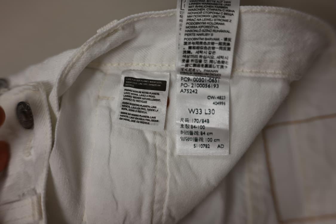 Levi’s 501 화이트 33x30 상품이미지5