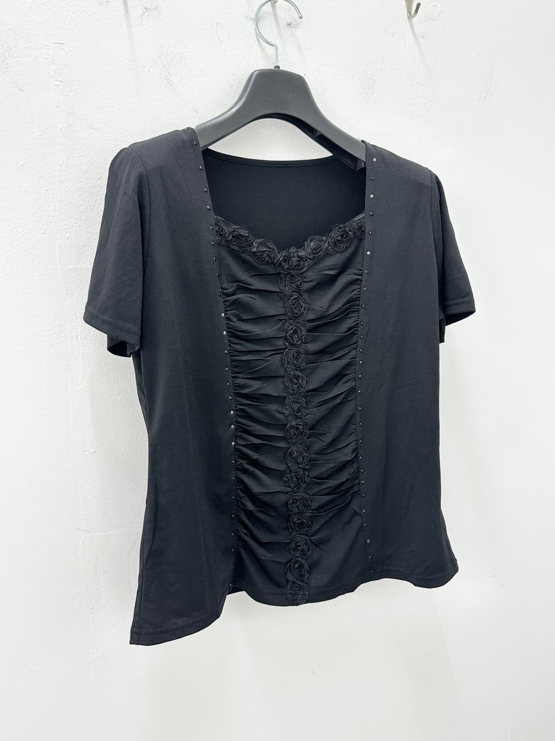 VIntage black lace panel top 상품이미지2