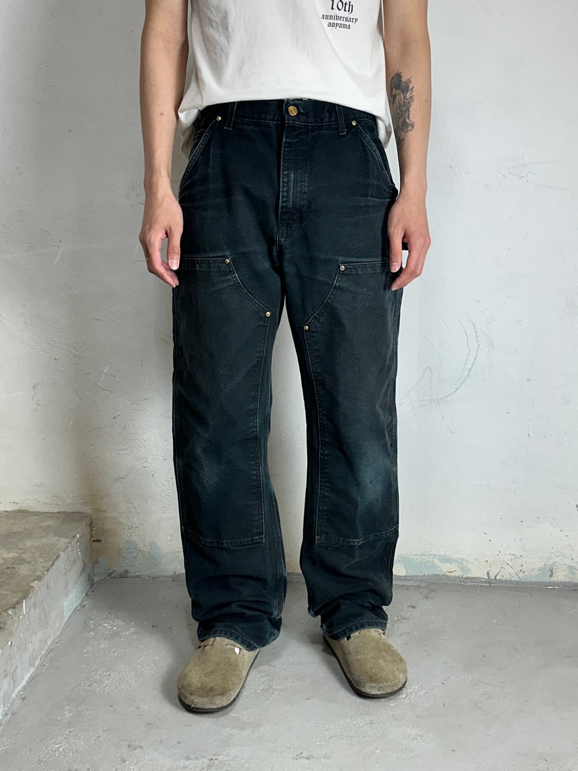 OG USA Made 칼하트 B01 더블니 블랙 칼하트 썩블니 카펜터 상품이미지10