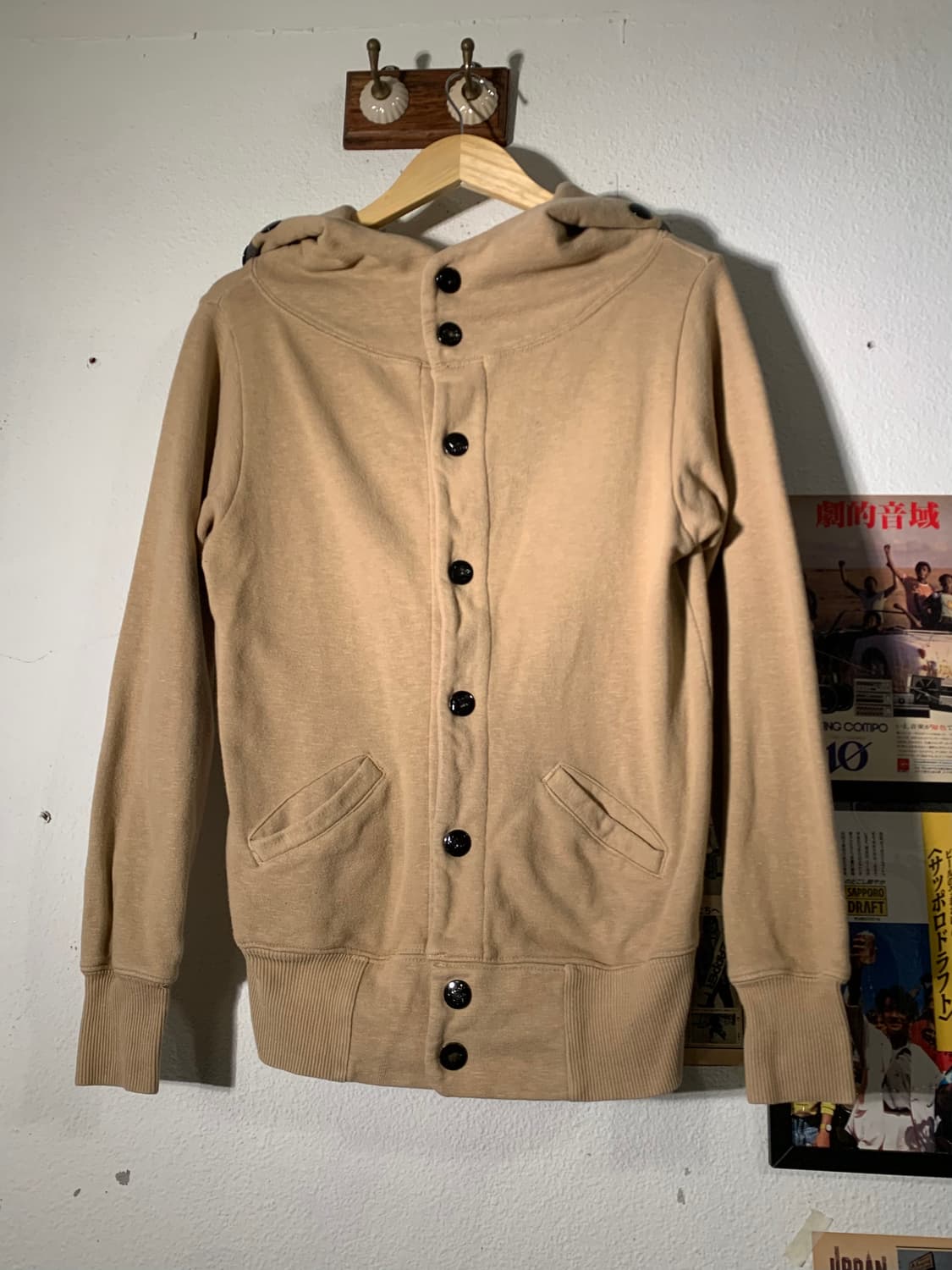 캐피탈 베이지 스트라이프 스냅 후드 상품이미지4