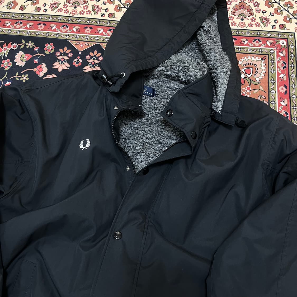 프레드페리 이너 플리스안감 후드 롱 바람막이 파카 M/95 상품이미지1