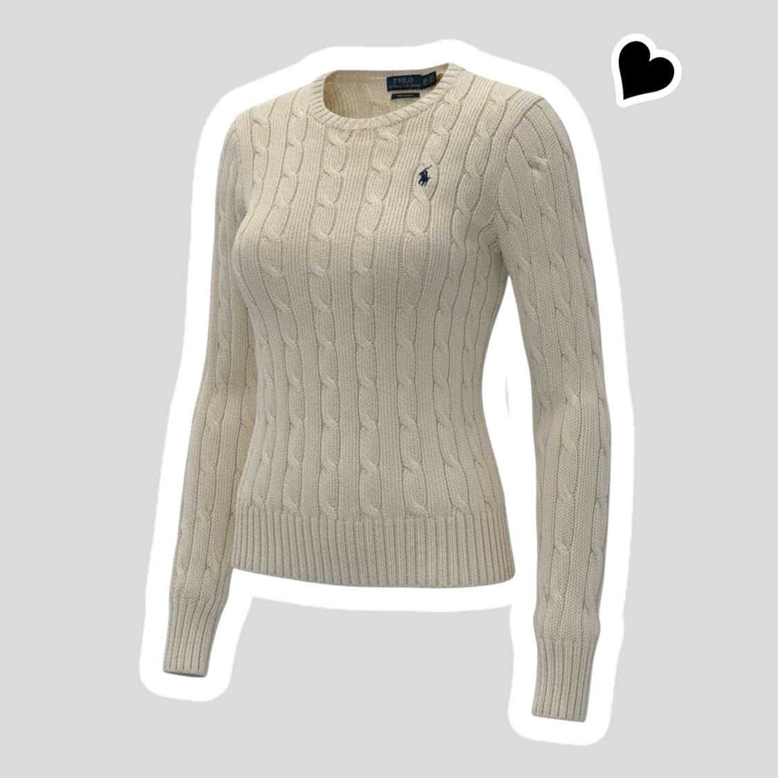 신형 여성 QR라벨 폴로 랄프로렌 아이보리 꽈배기 니트 상품이미지1